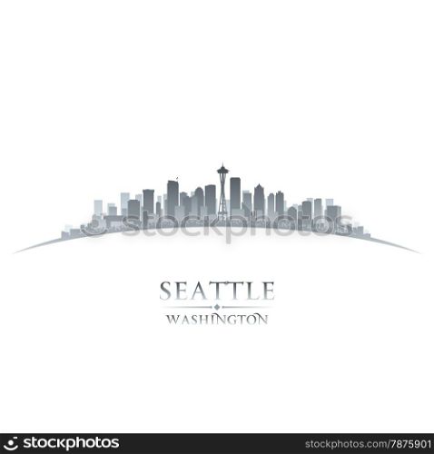 Seattle Washington city skyline silhouette. Vector illustration