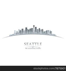 Seattle Washington city skyline silhouette. Vector illustration