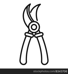 Secateur cutter icon outline vector. Garden work. Hand blade. Secateur cutter icon outline vector. Garden work