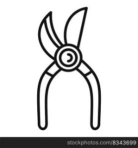 Secateur equipment icon outline vector. Work hand. Instrument tool. Secateur equipment icon outline vector. Work hand