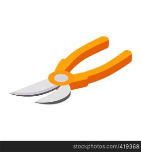 Secateurs isometric 3d icon isolated on a white background. Secateurs isometric 3d icon