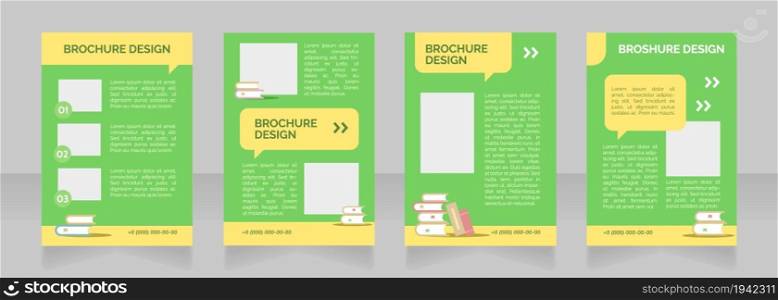 Secondary school enrollment blank brochure layout design. Vertical poster template set with empty copy space for text. Premade corporate reports collection. Editable flyer paper pages. Secondary school enrollment blank brochure layout design