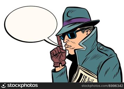 secret agent finger gun gesture. Comic cartoon pop art retro vector illustration drawing. secret agent finger gun gesture