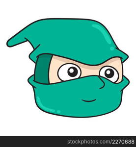 secret green masked ninja head