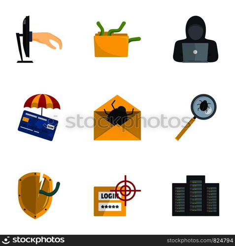 Secret password icons set. Cartoon set of 9 secret password vector icons for web isolated on white background. Secret password icons set, cartoon style