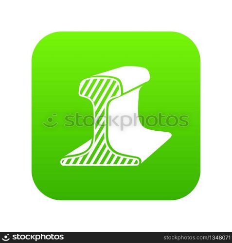 Section of rail icon green vector isolated on white background. Section of rail icon green vector