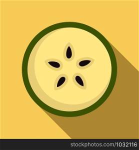 Section pear icon. Flat illustration of section pear vector icon for web design. Section pear icon, flat style