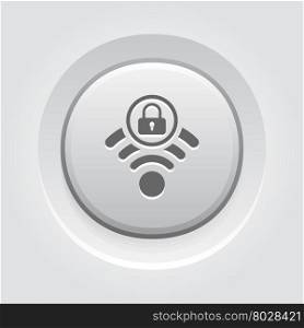 Secure Access Icon.. Secure Access Icon. Flat Design. Mobile Devices and Services Concept. Grey Button Design