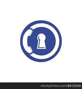 Secure Call Icon Logo Design. 