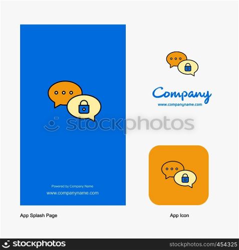Secure chat Company Logo App Icon and Splash Page Design. Creative Business App Design Elements