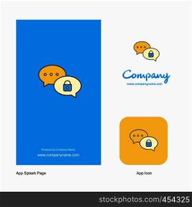 Secure chat Company Logo App Icon and Splash Page Design. Creative Business App Design Elements