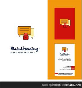 Secure chat Creative Logo and business card. vertical Design Vector