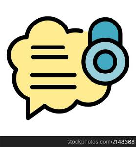 Secure chat icon. Outline secure chat vector icon color flat isolated. Secure chat icon color outline vector