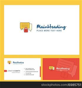 Secure chat Logo design with Tagline & Front and Back Busienss Card Template. Vector Creative Design