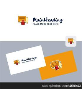 Secure chat vector logotype with business card template. Elegant corporate identity. - Vector
