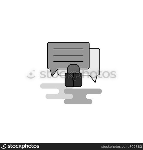 Secure chat Web Icon. Flat Line Filled Gray Icon Vector