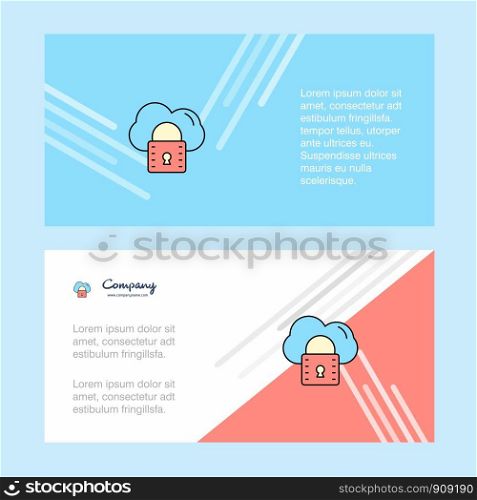 Secure cloud abstract corporate business banner template, horizontal advertising business banner.