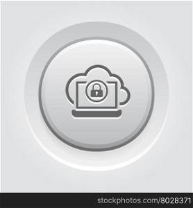 Secure Cloud Access Icon.. Secure Cloud Access Icon. Flat Design Grey Button Design