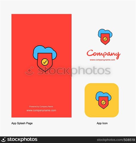 Secure cloud Company Logo App Icon and Splash Page Design. Creative Business App Design Elements