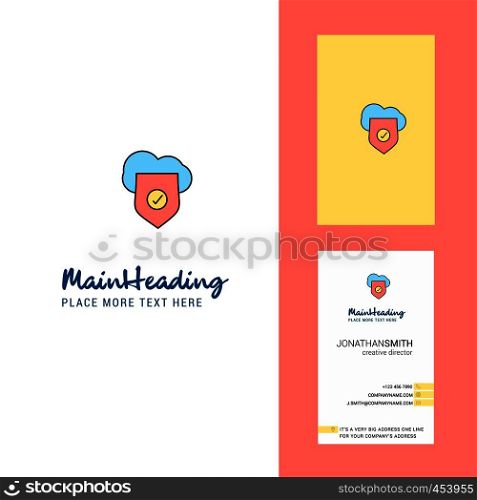Secure cloud Creative Logo and business card. vertical Design Vector