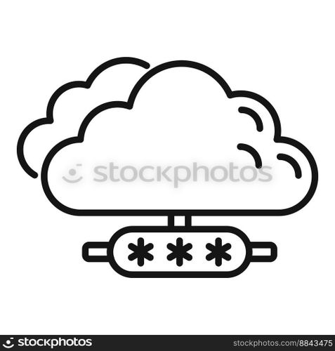 Secure cloud data icon outline vector. Code lock. Computer password. Secure cloud data icon outline vector. Code lock