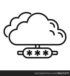 Secure cloud data icon outline vector. Code lock. Computer password. Secure cloud data icon outline vector. Code lock