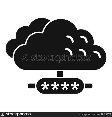 Secure cloud data icon simple vector. Code lock. Computer password. Secure cloud data icon simple vector. Code lock
