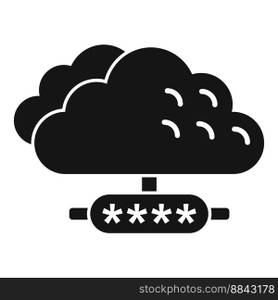 Secure cloud data icon simple vector. Code lock. Computer password. Secure cloud data icon simple vector. Code lock