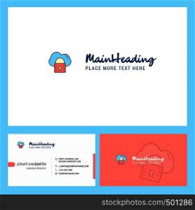 Secure cloud Logo design with Tagline & Front and Back Busienss Card Template. Vector Creative Design