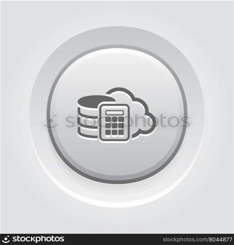 Secure Cloud Storage Icon. Flat Design.. Secure Cloud Storage Icon. Flat Design App Symbol or UI element. Grey Button Design