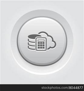 Secure Cloud Storage Icon. Flat Design.. Secure Cloud Storage Icon. Flat Design App Symbol or UI element. Grey Button Design