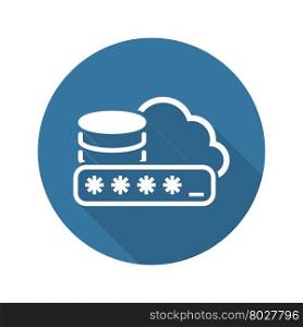 Secure Cloud Storage Icon. Flat Design.. Secure Cloud Storage Icon. Flat Design Isolated Illustration.