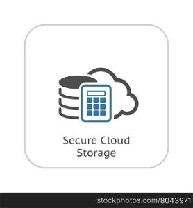 Secure Cloud Storage Icon. Flat Design.. Secure Cloud Storage Icon. Flat Design Isolated Illustration. App Symbol or UI element.