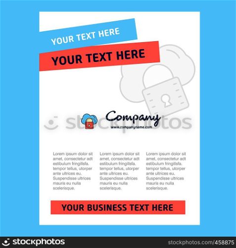 Secure cloud Title Page Design for Company profile ,annual report, presentations, leaflet, Brochure Vector Background