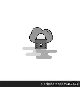 Secure cloud Web Icon. Flat Line Filled Gray Icon Vector
