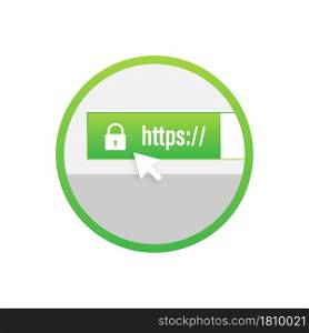 Secure connection icon vector illustration isolated on white background, flat style secured ssl shield symbols. Secure connection icon vector illustration isolated on white background, flat style secured ssl shield symbols.