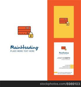 Secure credit card Creative Logo and business card. vertical Design Vector