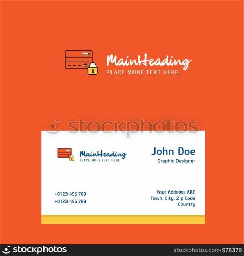 Secure credit card logo Design with business card template. Elegant corporate identity. - Vector