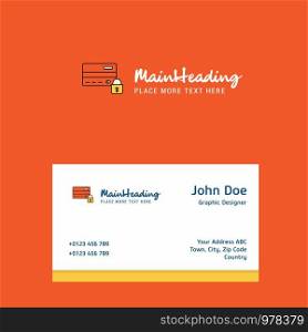 Secure credit card logo Design with business card template. Elegant corporate identity. - Vector