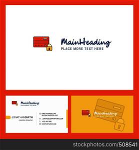 Secure credit card Logo design with Tagline & Front and Back Busienss Card Template. Vector Creative Design