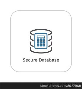 Secure Database Icon. Flat Design.. Secure Database Icon. Flat Design. Business Concept Isolated Illustration.
