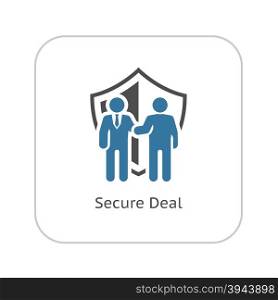 Secure Deal Icon. Flat Design.. Secure Deal Icon. Flat Design. Business Concept. Isolated Illustration.