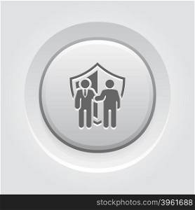 Secure Deal Icon. Secure Deal Icon. Business Concept. Grey Button Design