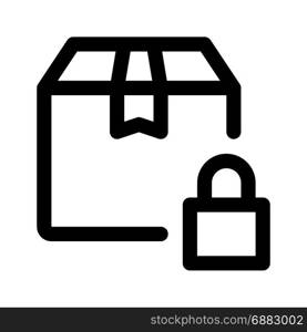 secure delivery box, icon on isolated background