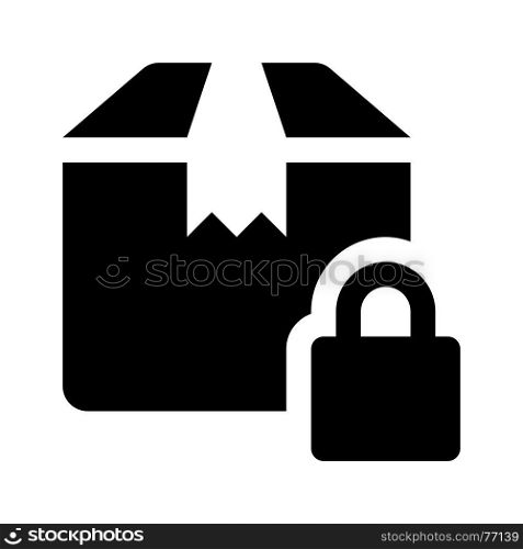 secure delivery box, icon on isolated background
