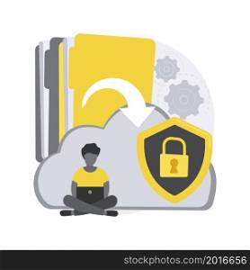 Secure file sharing abstract concept vector illustration. Secure file hosting, safe document sharing, hosted data storage, commercial information, remote office security abstract metaphor.. Secure file sharing abstract concept vector illustration.
