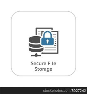 Secure File Storage Icon. Flat Design.. Secure File Storage Icon. Flat Design Isolated Illustration.