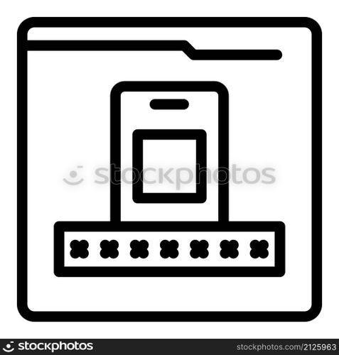 Secure folder icon outline vector. Factor verification. Code sms. Secure folder icon outline vector. Factor verification