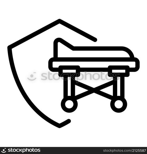 Secure hospital bed icon outline vector. Medical patient. Room clinic. Secure hospital bed icon outline vector. Medical patient