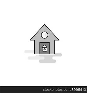 Secure house Web Icon. Flat Line Filled Gray Icon Vector